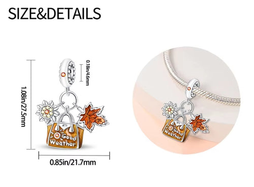 Autumn Bag Leaf Charm