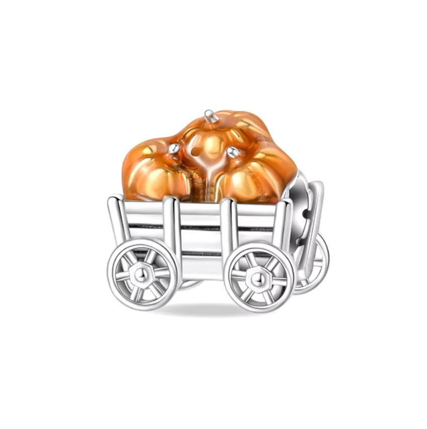 Pumpkin Cart Autumn Charm
