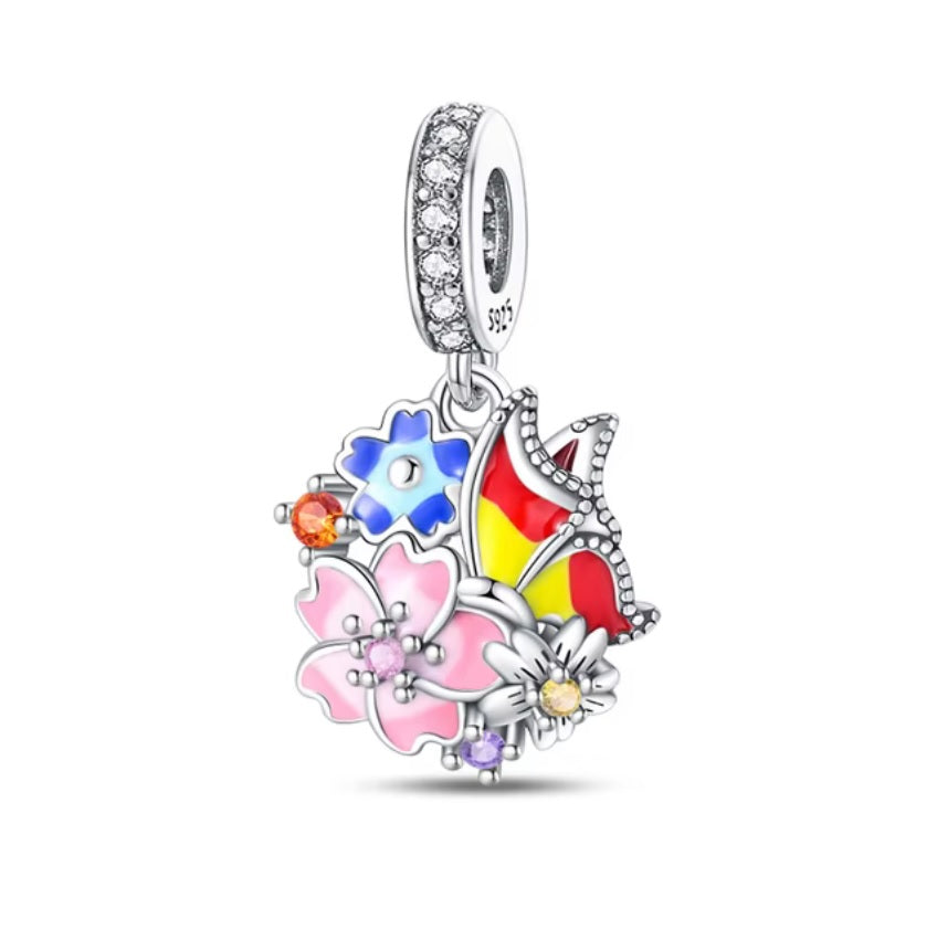Cherry Blossom Butterfly Charm
