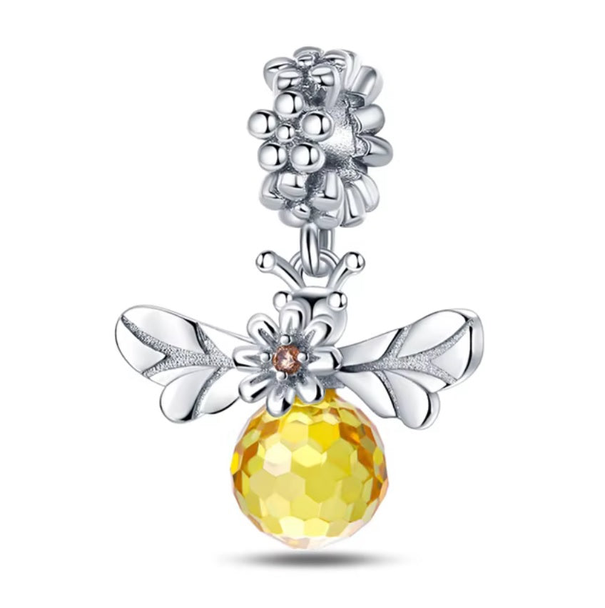 Crystal Bee Flower Charm
