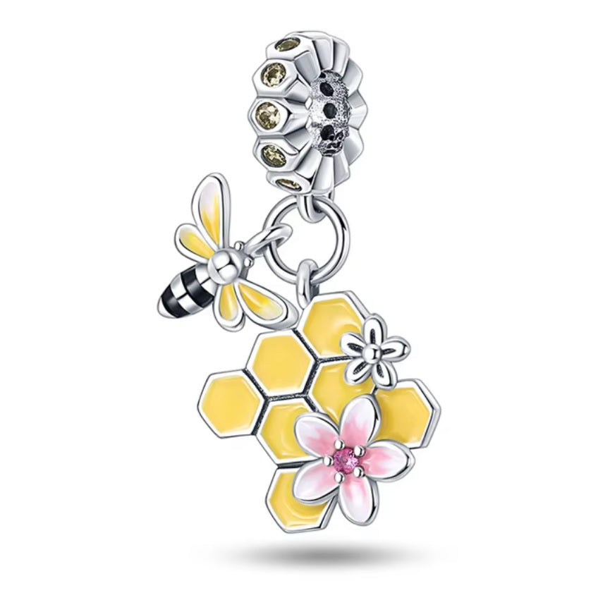 Bee Flower Charm