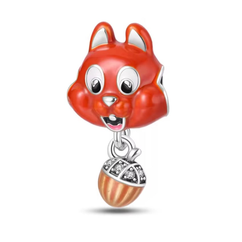 Squirrel Acorn Autumn Charm