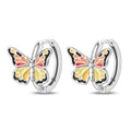 Butterfly Silver Hoop Earrings