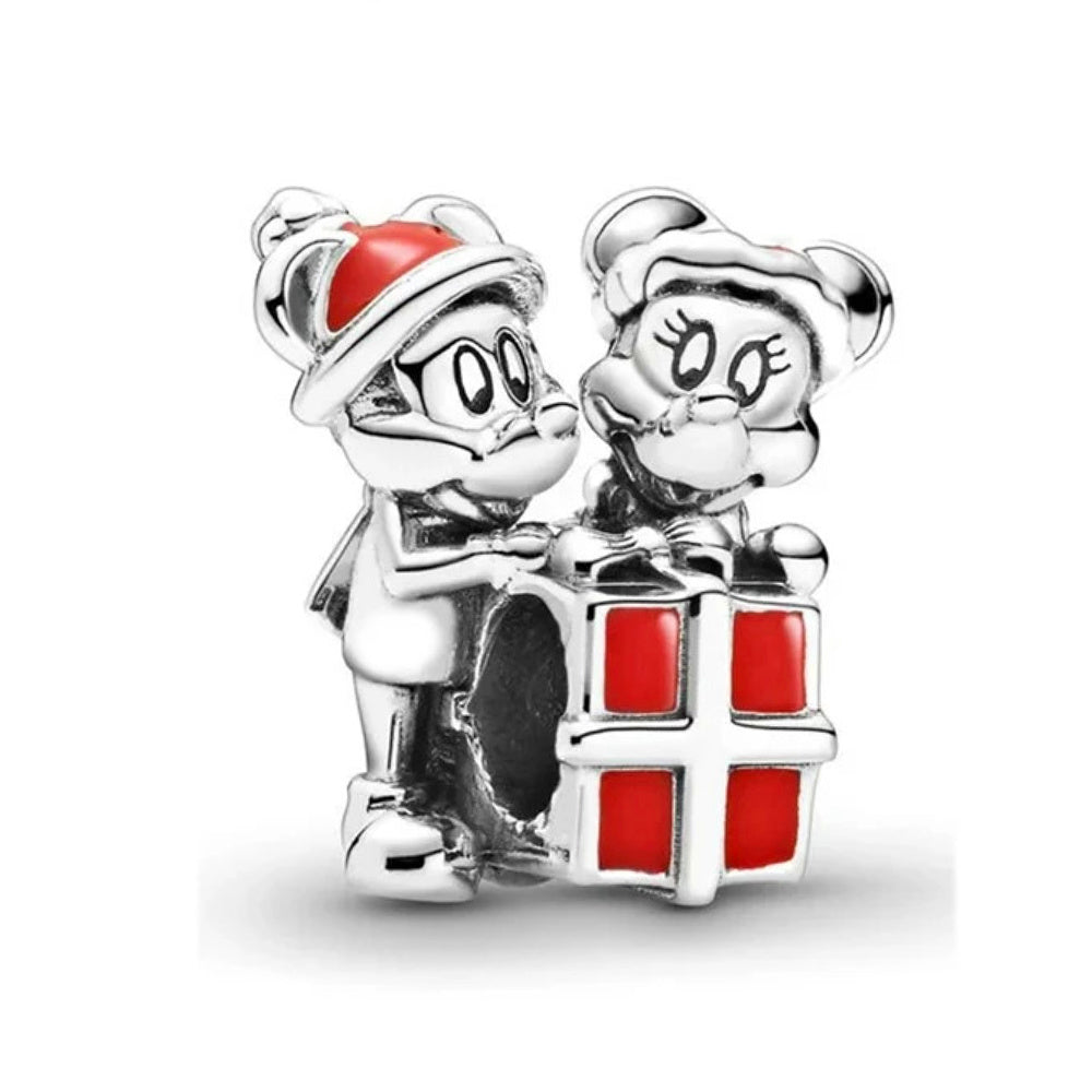 Mickey Minnie Mouse Gift Red Christmas Disney Charm