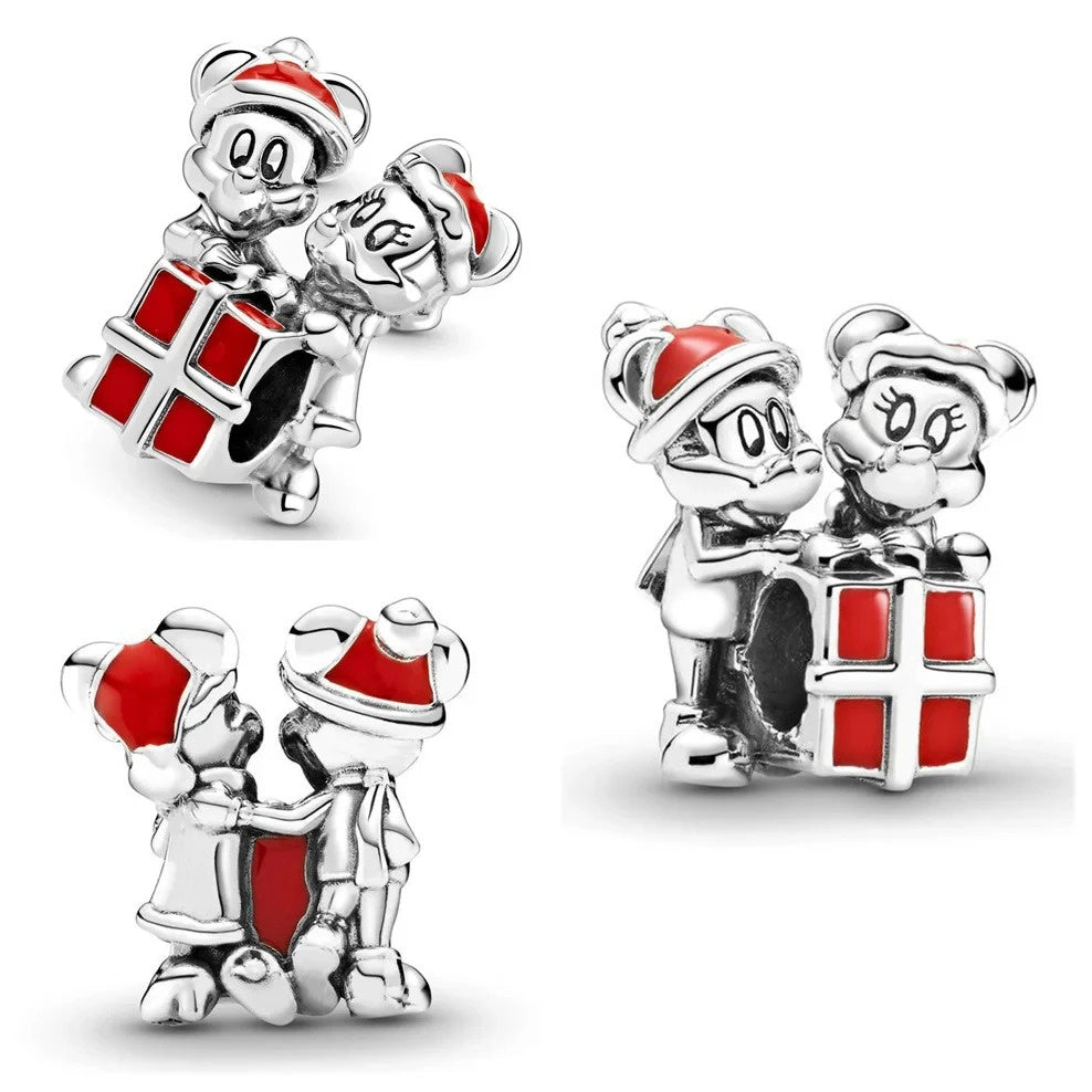 Mickey Minnie Mouse Gift Red Christmas Disney Charm