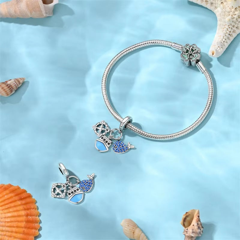 Fish Ship Ocean Charm