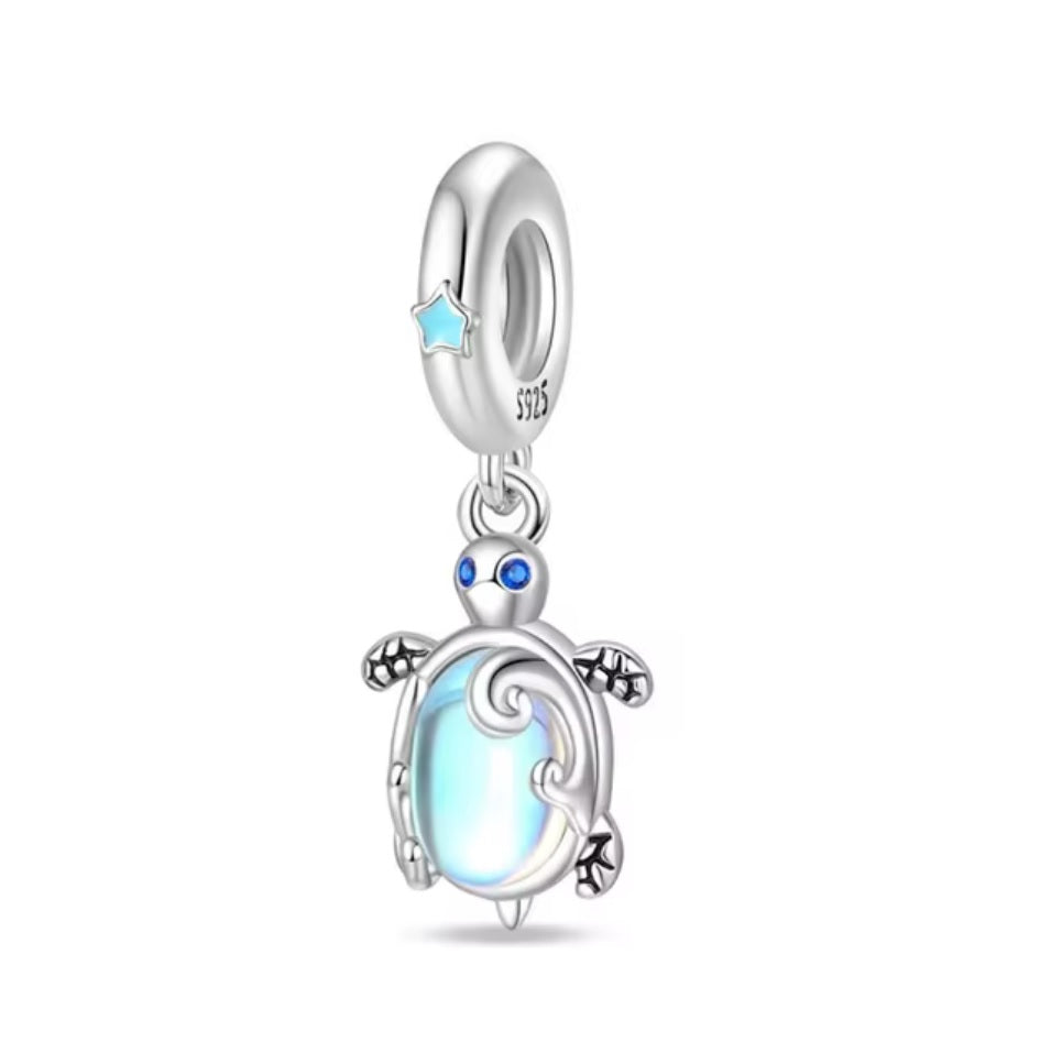 Moonstone Turtle Charm
