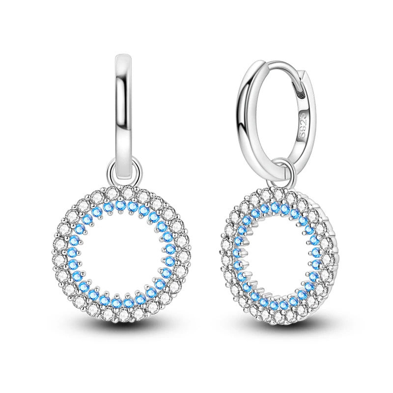 Crystal Silver Hoop Earrings
