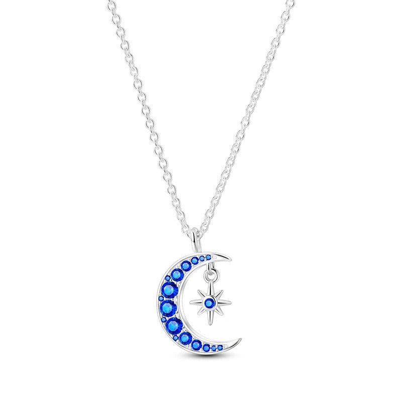 Moon Star Silver Necklace