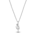 Tulip Flower Silver Necklace