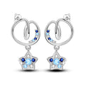 Blue Star Silver Stud Earrings