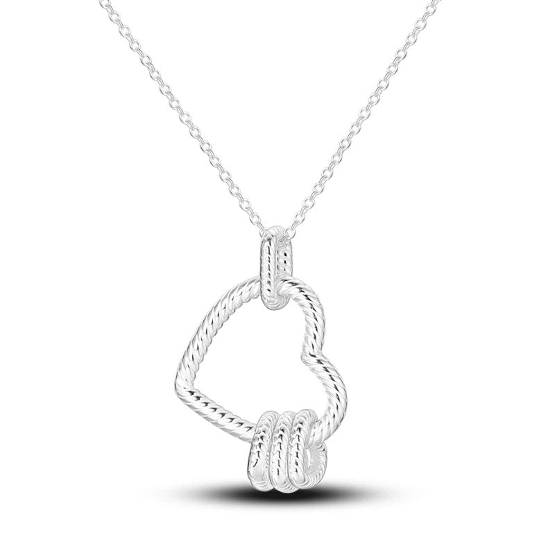 Crystal Heart Silver Necklace