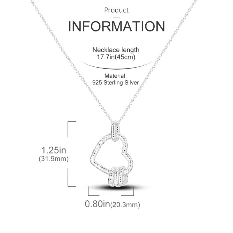 Crystal Heart Silver Necklace