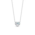 Crystal Heart Tree Silver Necklace