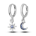 Crystal Moon Star Hoop Earrings