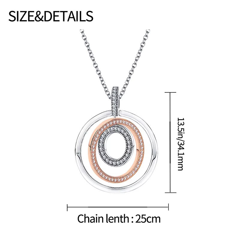 Crystal Round Silver Necklace