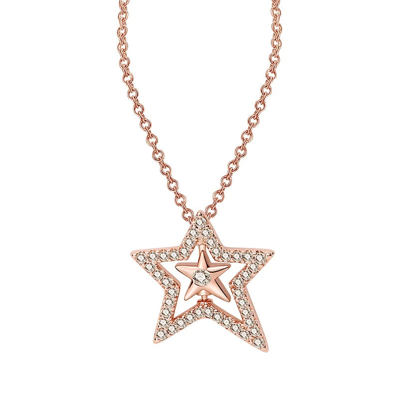 Crystal Star Silver Necklace