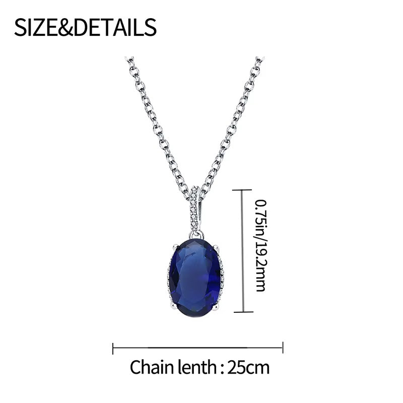 Blue Crystal Silver Necklace