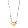 Gold Heart Silver Necklace