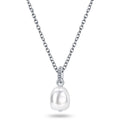 Crystal Pearl Silver Necklace