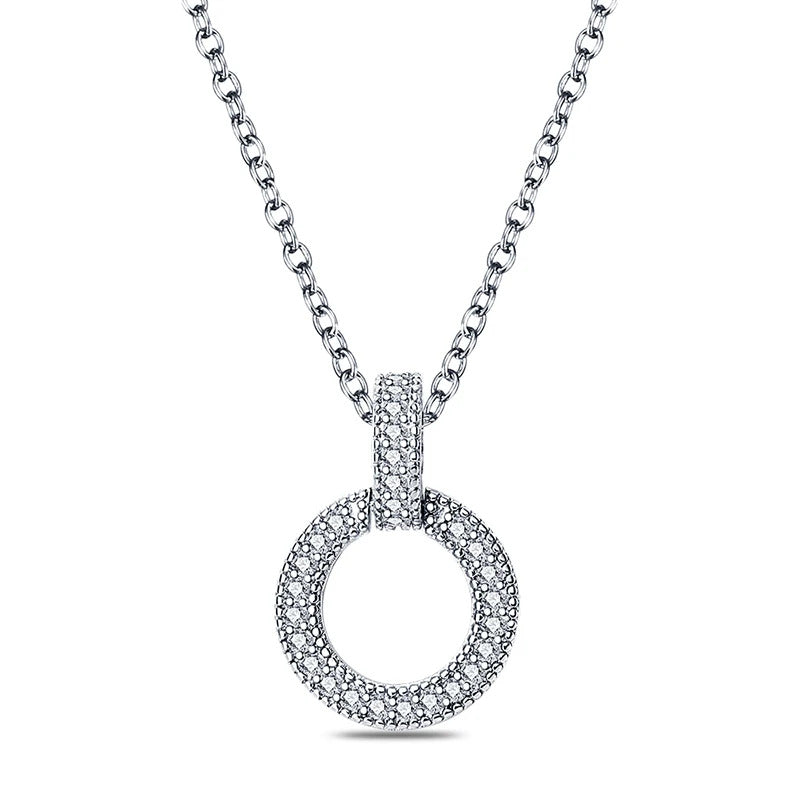 Round Charm Silver Necklace