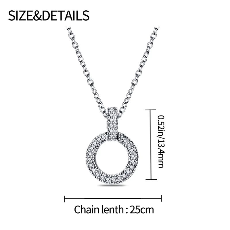 Round Charm Silver Necklace