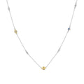 Crystal Bead Charm Silver Necklace