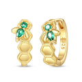 Gold Bee Hoop Earrings