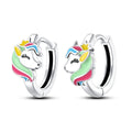 Unicorn Silver Hoop Earrings