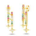 Cross Crystal Gold Silver Stud Earrings