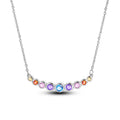 Rainbow Crystal Charm Silver Necklace